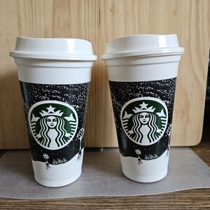 2 More Starbucks Reusable Travel Coffee Cup with Lids